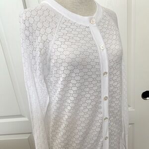 Thom Browne / Brooks Brothers Black Fleece Line Elegant White Button-Up Cardigan